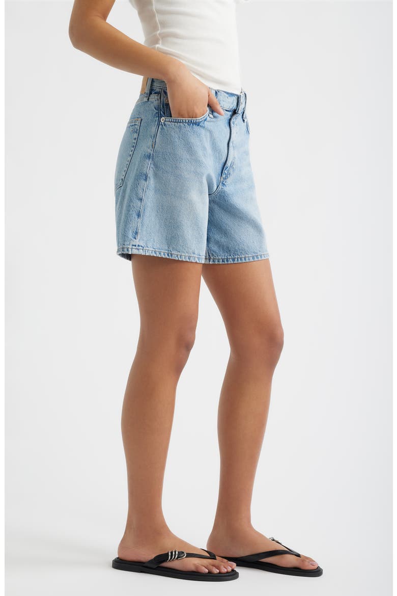 Kaia High Waist Relaxed Fit Denim Shorts, Alternate, color, SUNRISE