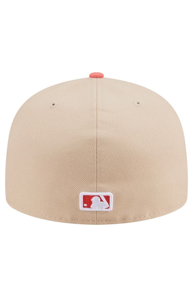 New Era Men's New Era Light Beige/Coral Toronto Blue Jays Two-Tone Color Pack A-Frame 59FIFTY Fitted Hat, Alternate, color, 