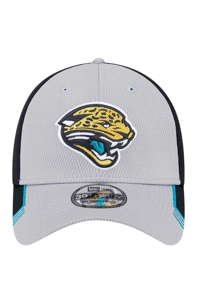 New Era Men's New Era Gray Jacksonville Jaguars Throwback Active Visor Trim 39THIRTY Flex Hat, Alternate, color, Gray