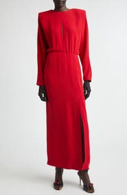 Valentino Donna Long Sleeve Blouson Silk Cady Couture Dress