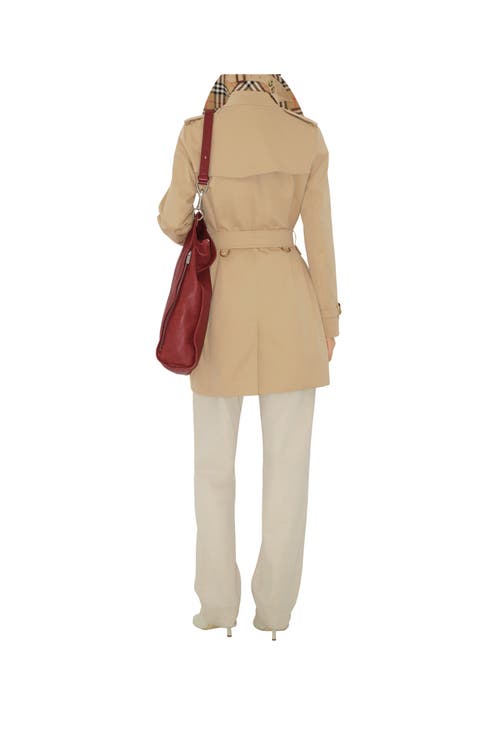 Burberry Kensington Quilted Short Org 2 Coat With Hood In Brown