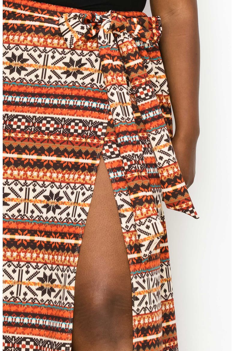Ari Wrap Maxi Skirt, Alternate, color, RUST