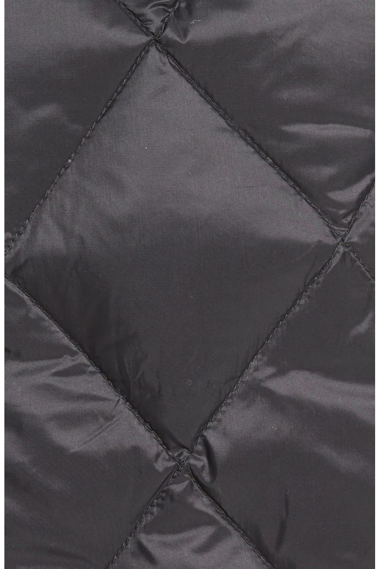 Packable Diamond Quilted Down Coat, Alternate, color, BLACK