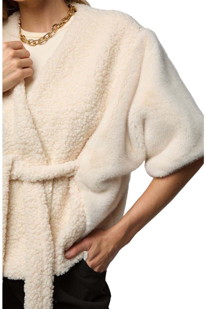 Faux Shearling Topper, Alternate, color, IVORY