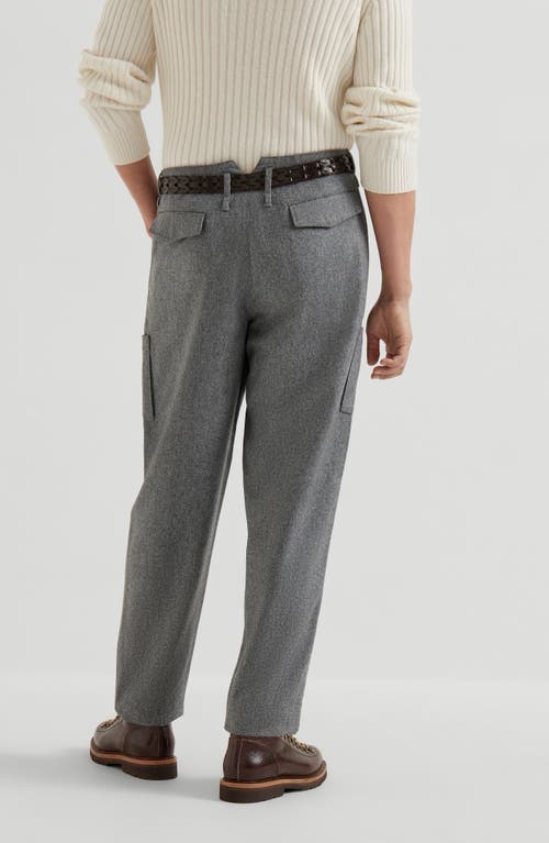 Brunello Cucinelli Pleated Patch-pocket Trousers In Gray