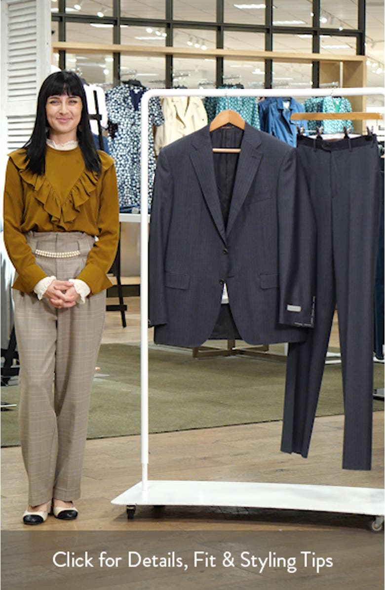 Siena Regular Fit Stripe Super 130s Wool Suit, sales video thumbnail