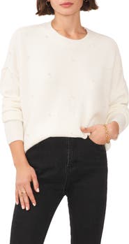 Chaus Pearly Baubles Cozy Crewneck Sweater
