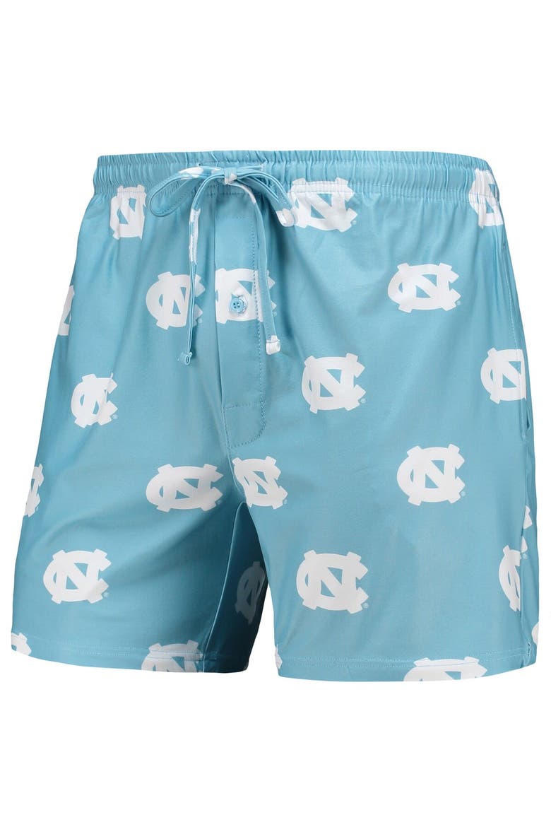 Men's Concepts Sport Carolina Blue North Carolina Tar Heels Flagship Allover Print Jam Shorts, Alternate, color, Light Blue