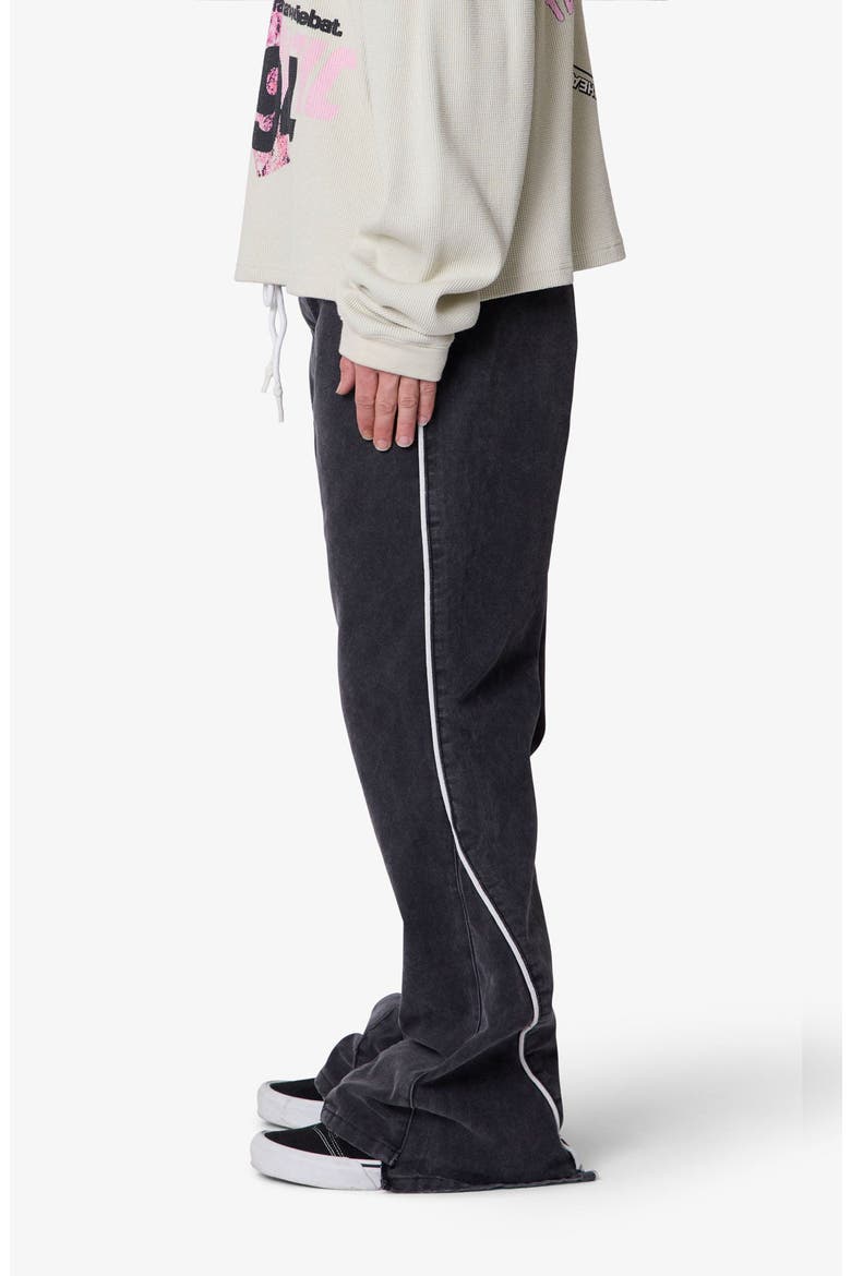 Piped Kick Flare Leg Pants, Alternate, color, WASHED BLACK
