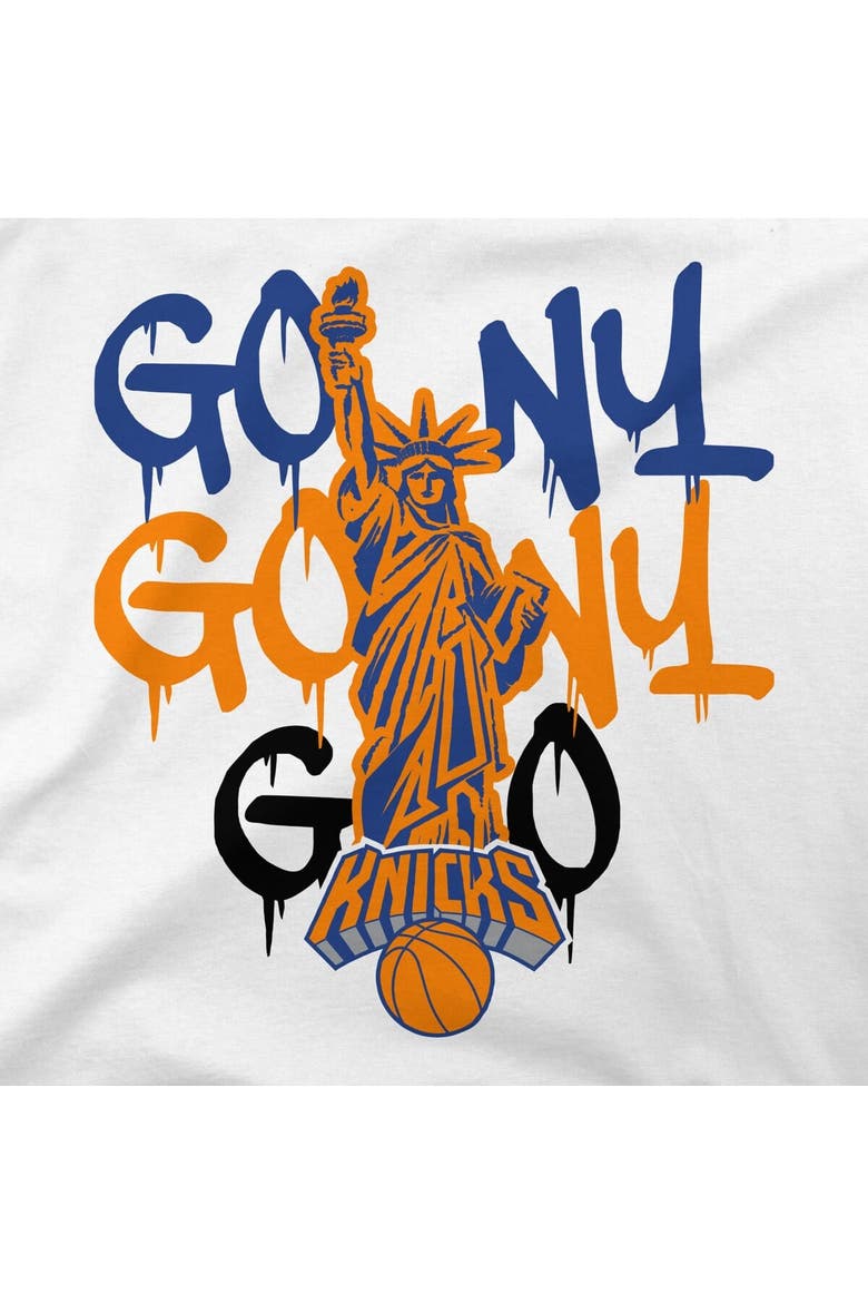 Unisex Stadium Essentials  White New York Knicks Oversized Go NY Go T-Shirt, Alternate, color, White