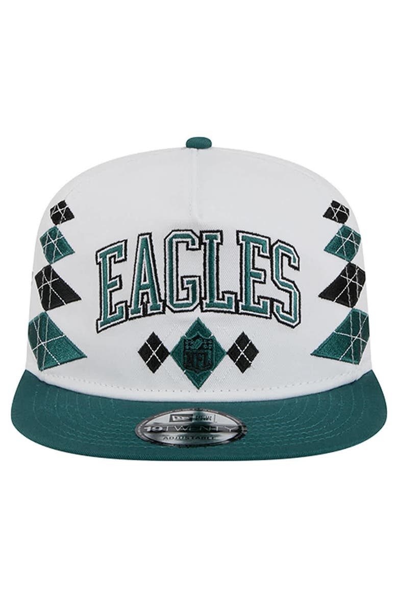 Men's New Era  White Philadelphia Eagles Argyle 19TWENTY Adjustable Hat, Alternate, color, White