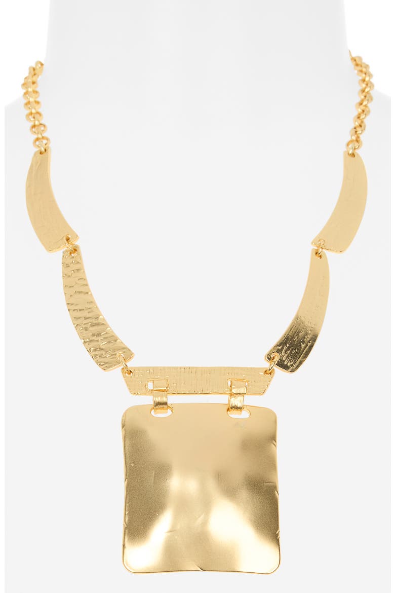 Square Pendant Necklace, Alternate, color, GOLD