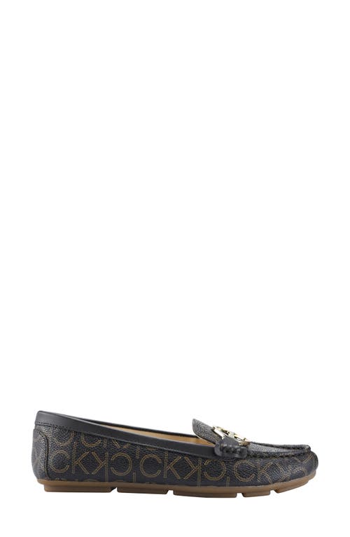 Calvin Klein Layne Buckle Loafer In Brown Logo