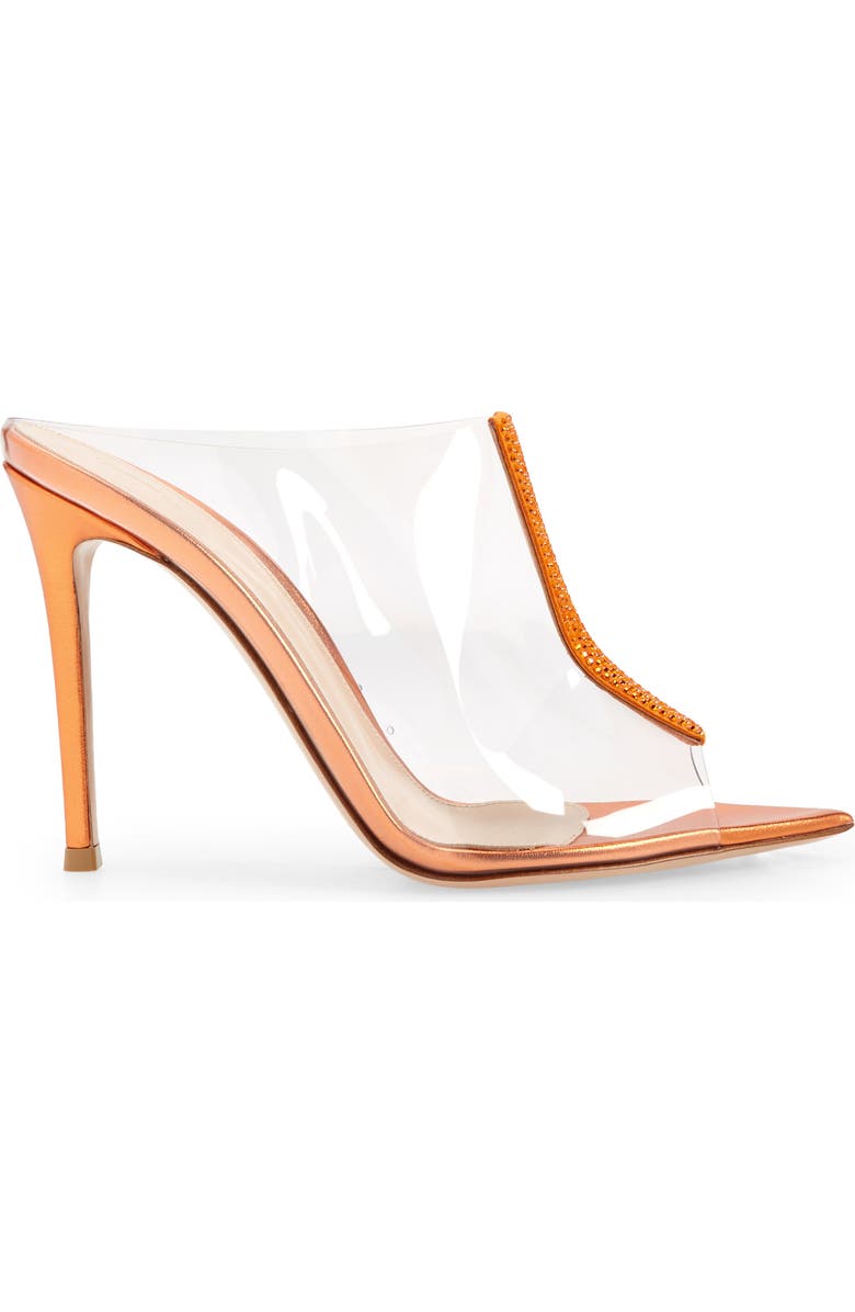 Gianvito Rossi Trapst Transparent Pointed Toe Mule, Alternate, color,