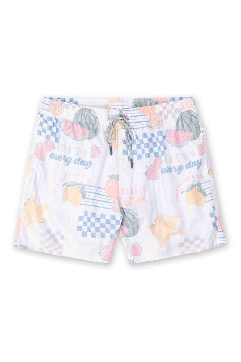 Kids' Print Swim Shorts, Main, color, IVORY