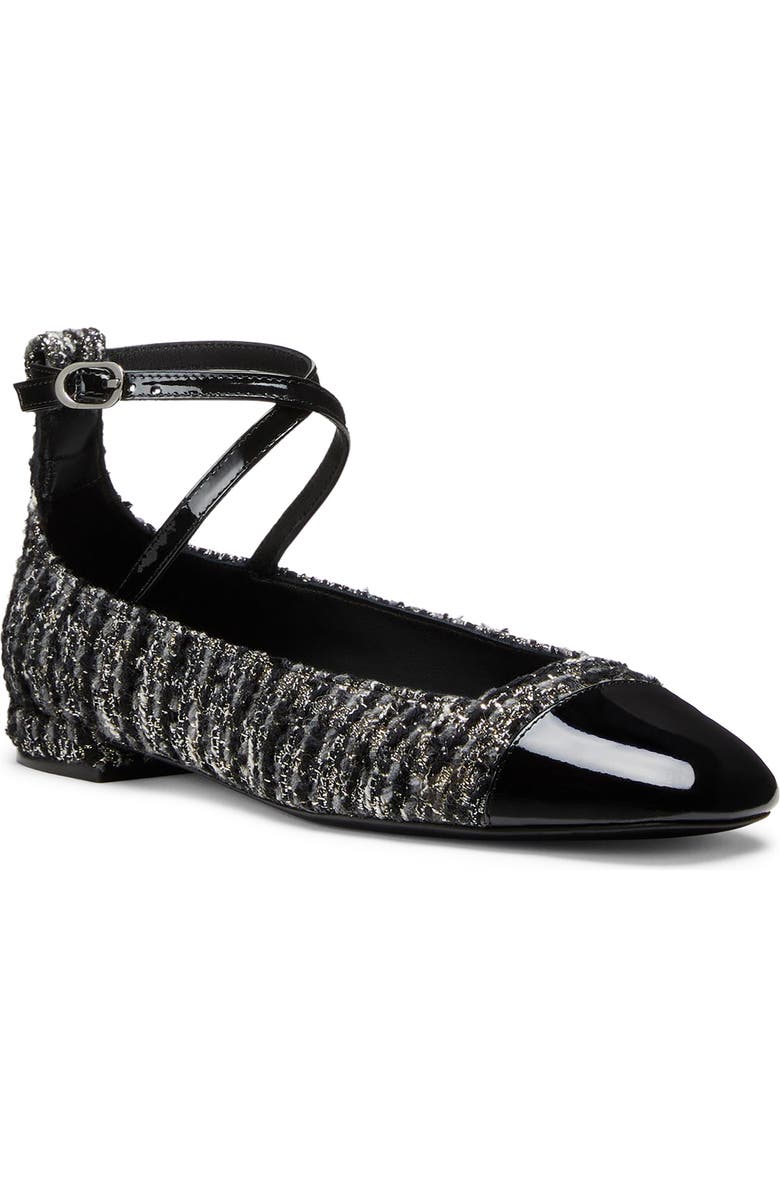 Stuart Weitzman Eden Strap Flat, Main, color, Black