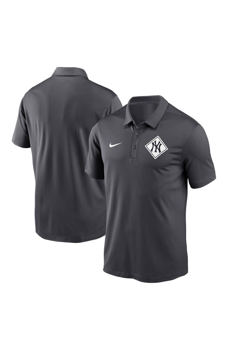 Nike Men's Nike Anthracite New York Yankees Diamond Icon Franchise Performance Polo, Main, color, 