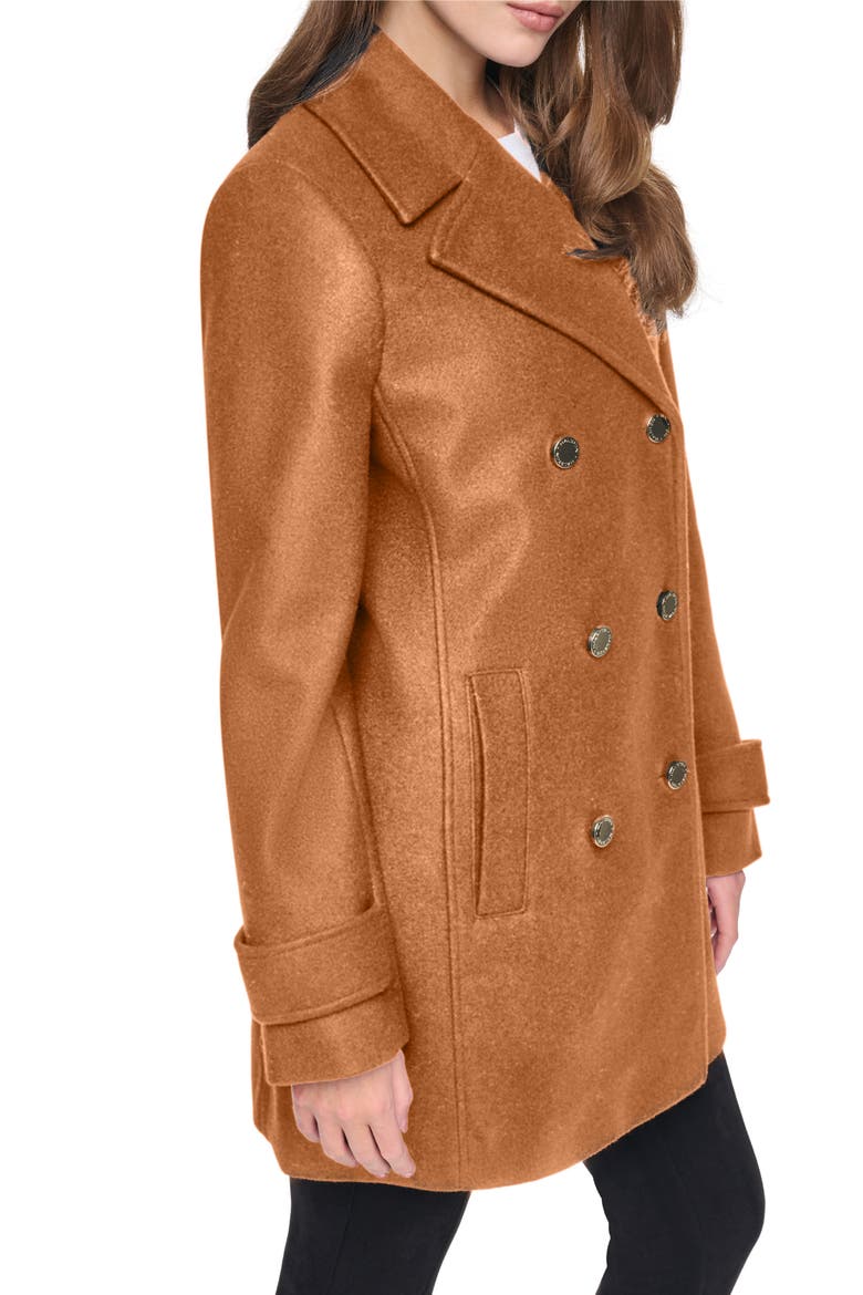 Faux Wool Peacoat, Alternate, color, VICUNA