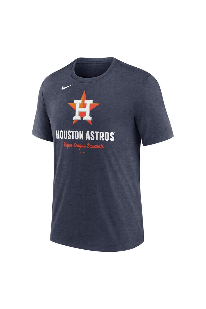 Men's Nike Heather Navy Houston Astros Logo Tri-Blend T-Shirt, Alternate, color, Heather Navy