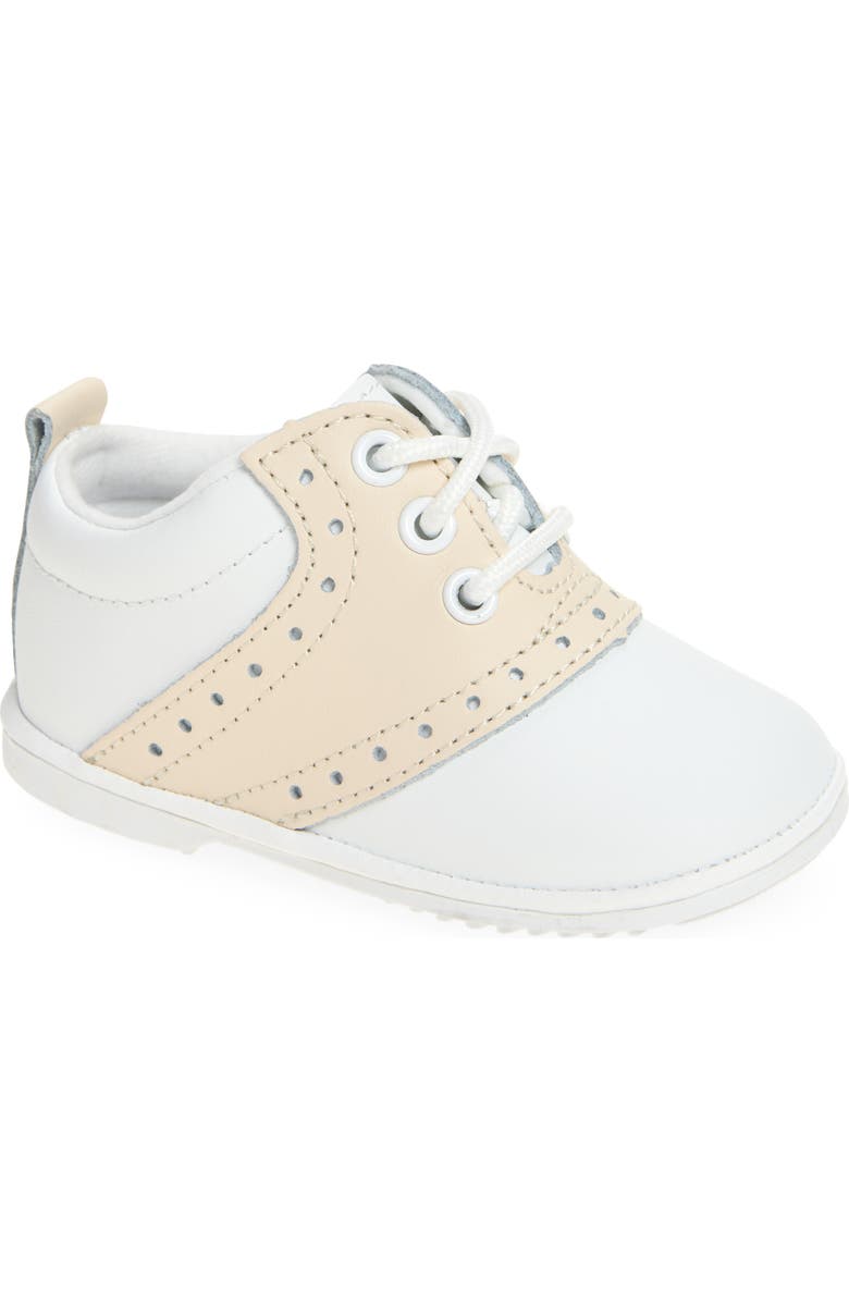 L'AMOUR Addie Crib Shoe, Main, color, White/Beige