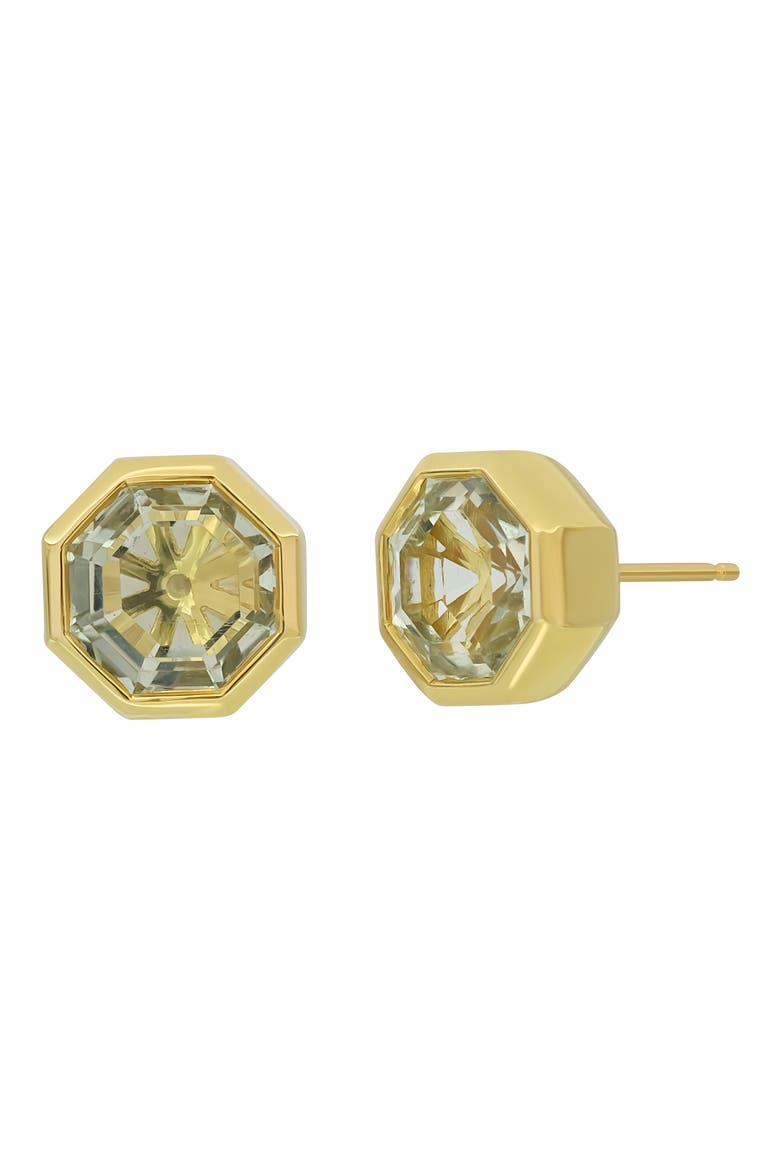 Prasiolite Stud Earrings (Nordstrom Exclusive), Main, color, 18K YELLOW GOLD