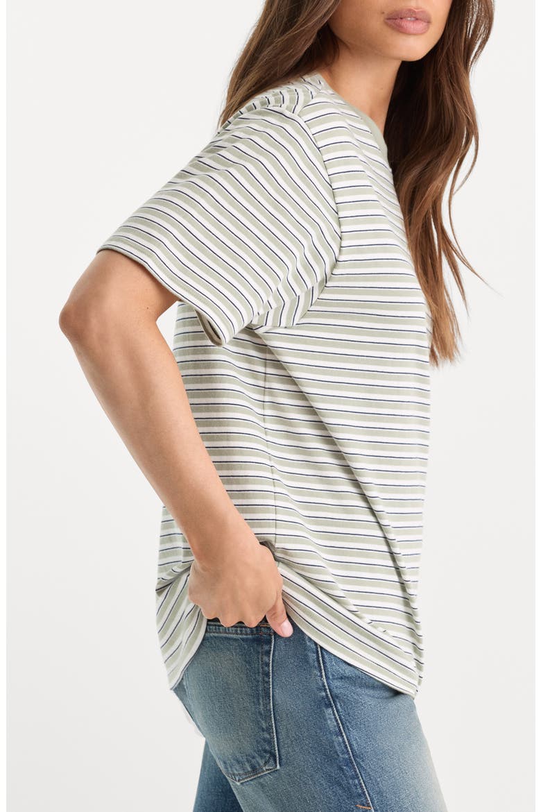 The Overized Stripe T-Shirt, Alternate, color, CLASSIC STRIPE MOSSWELL