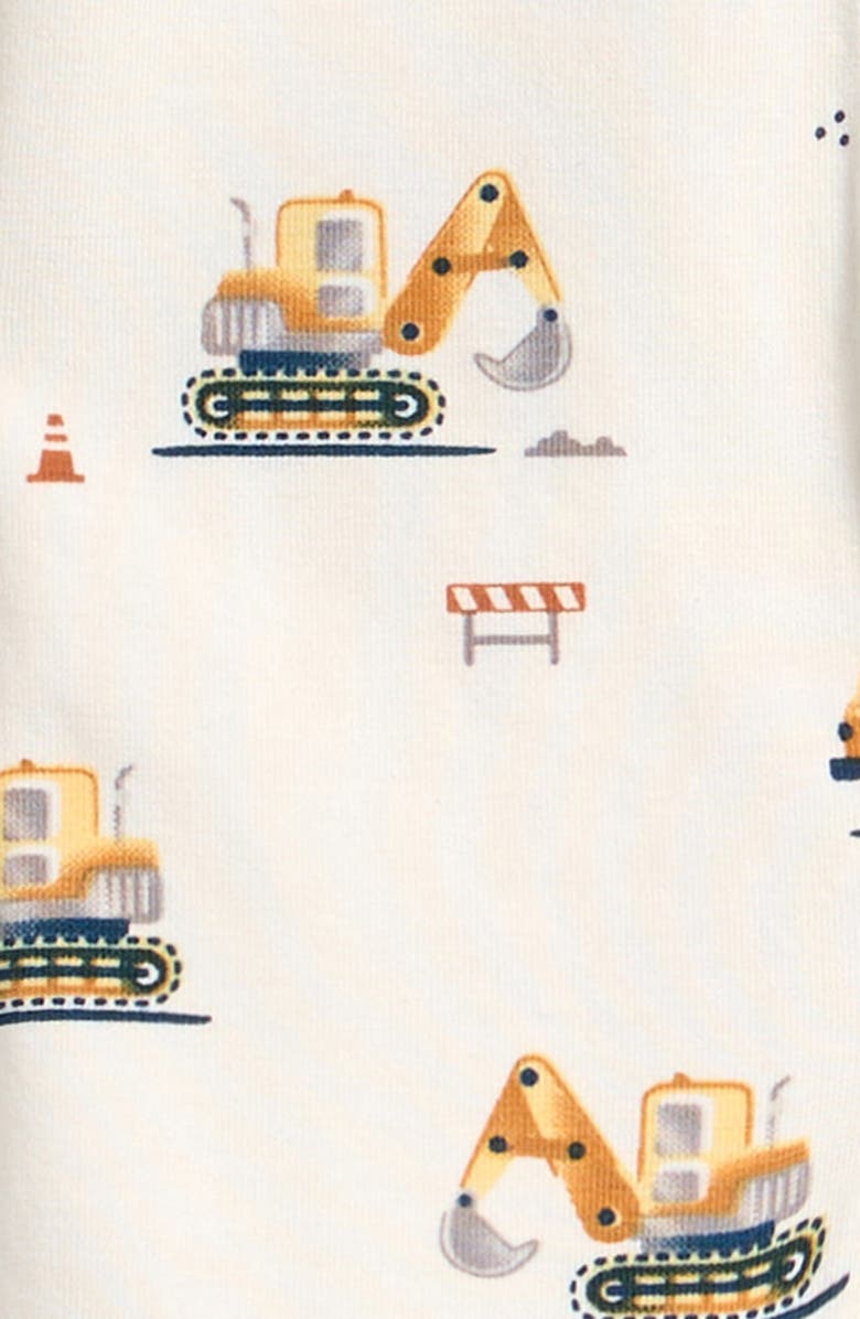 Petit Lem Fitted One-Piece Zip Pajamas, Alternate, color, Off White