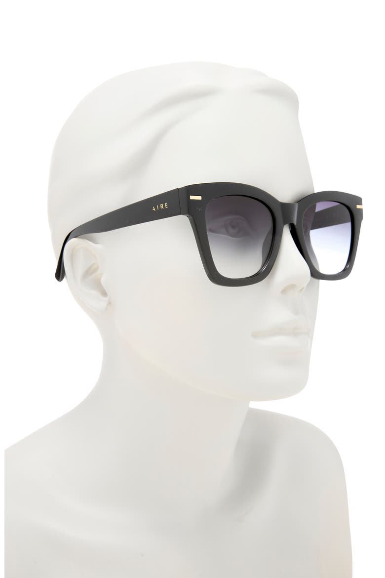Intergalactic 50mm Square Sunglasses, Alternate, color, BLACK