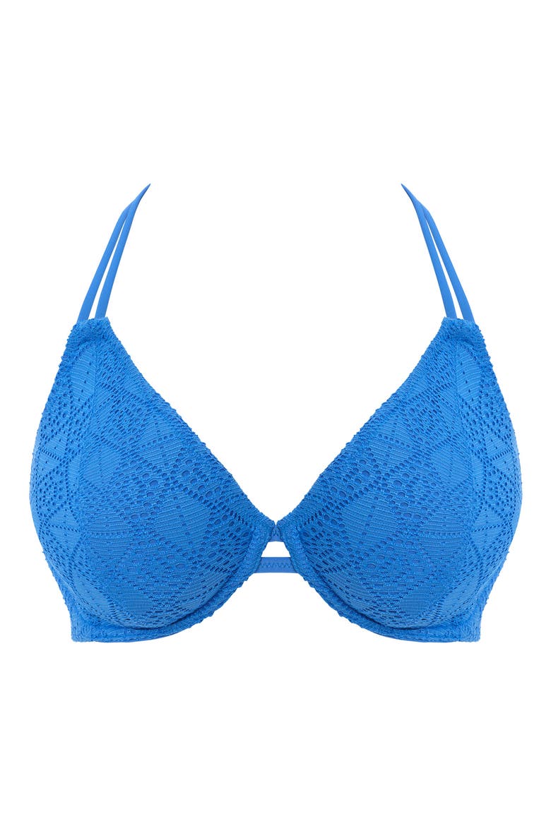 Nomad Nights Underwire Halter Bikini Top, Alternate, color, ATLANTIC (ALT)