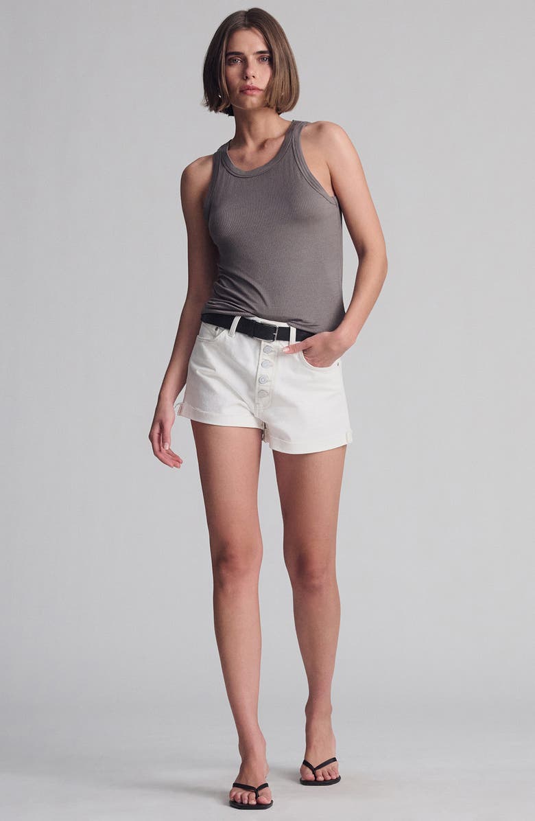 Mavi Jeans Rib Tank, Alternate, color, Dark Gull Gray