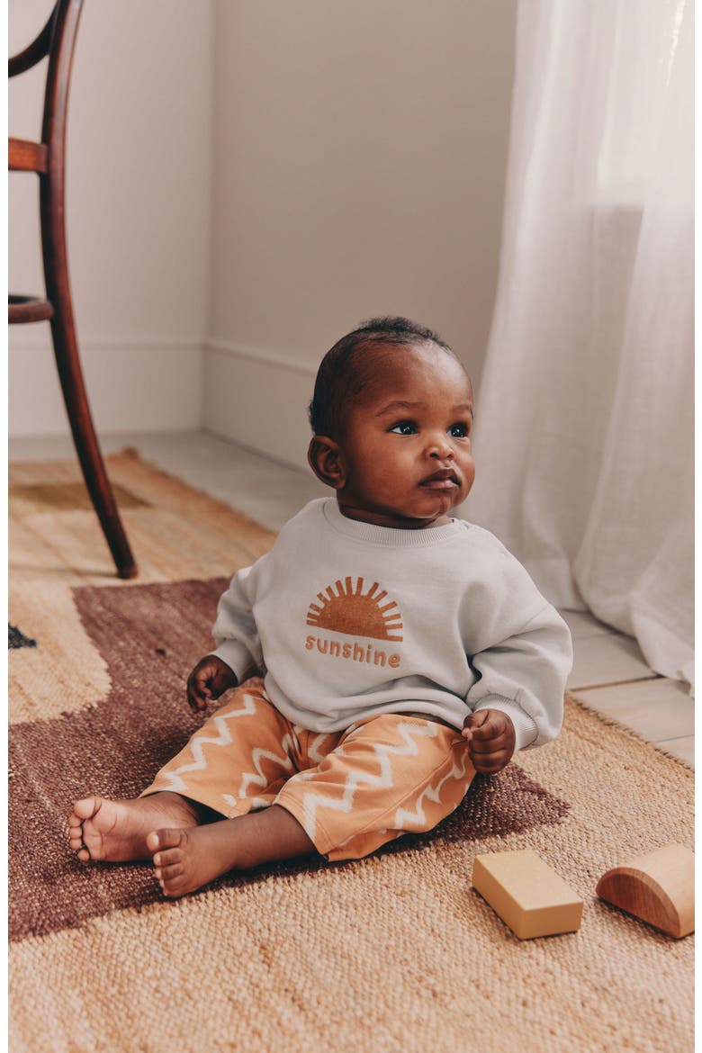 Sunshine Sweatshirt & Print Pants Set, Alternate, color, ORANGE MULTI