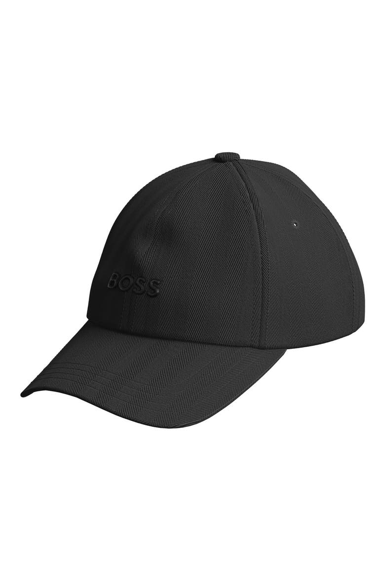 Zed Jersey Herringbone Adjustable Baseball Cap, Main, color, BLACK