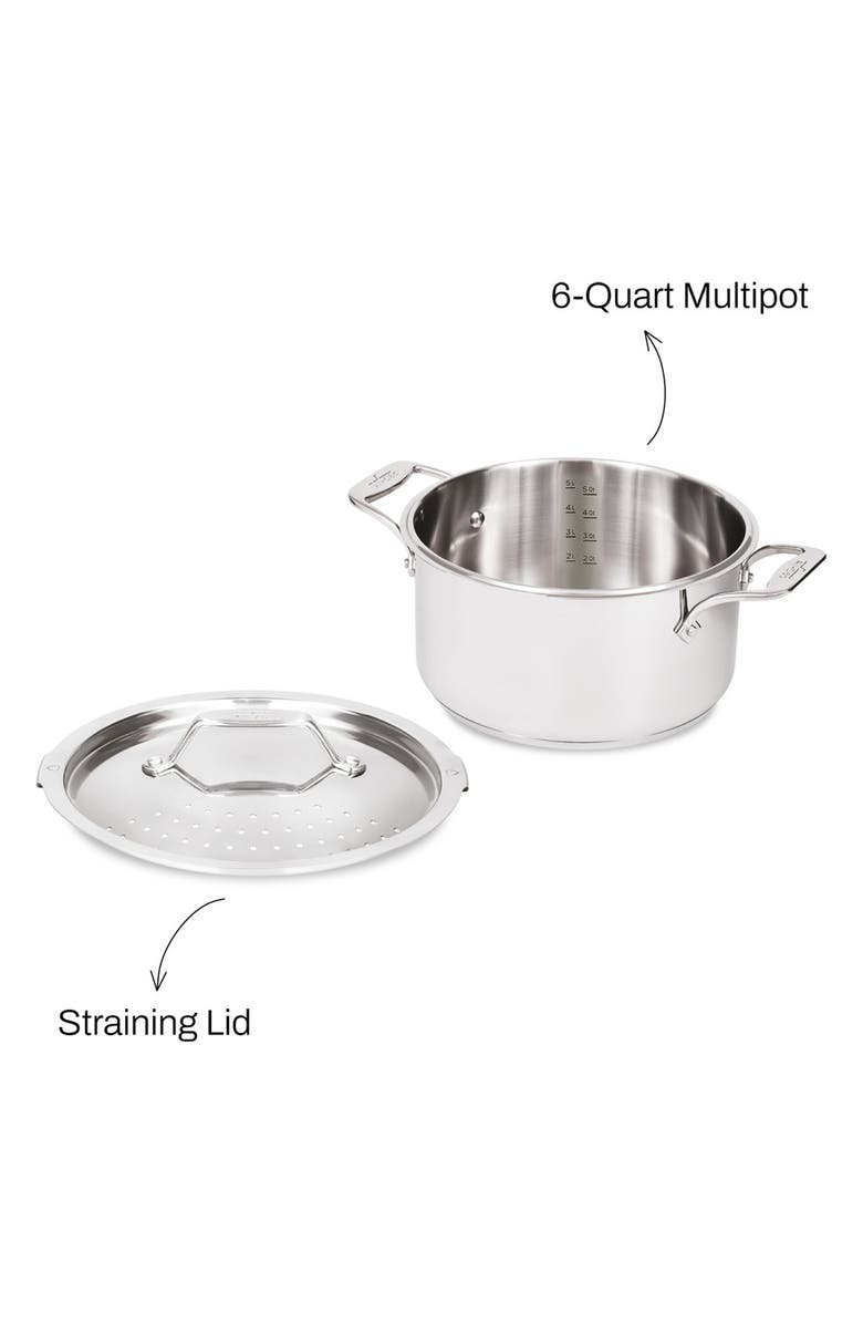 All-Clad Simply Strain 6-Quart Multipot with Strainer Lid, Alternate, color, Silver