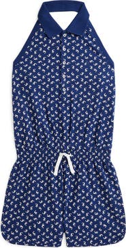 Polo Ralph Lauren Kids' Dolphin Print Mesh Halter Romper