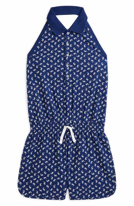 Polo Ralph Lauren Kids' Dolphin Print Mesh Halter Romper