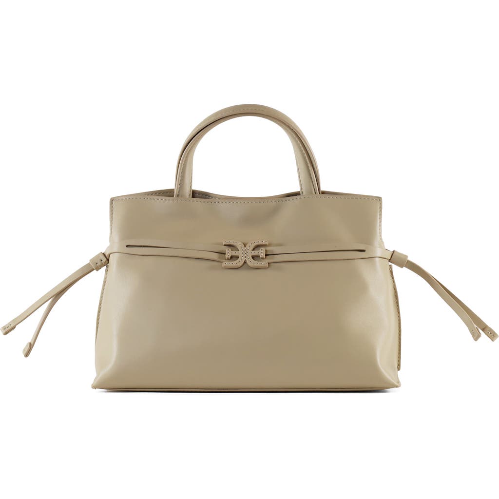 Sam Edelman Small Poppy Drawstring Leather Crossbody Bag In Sand