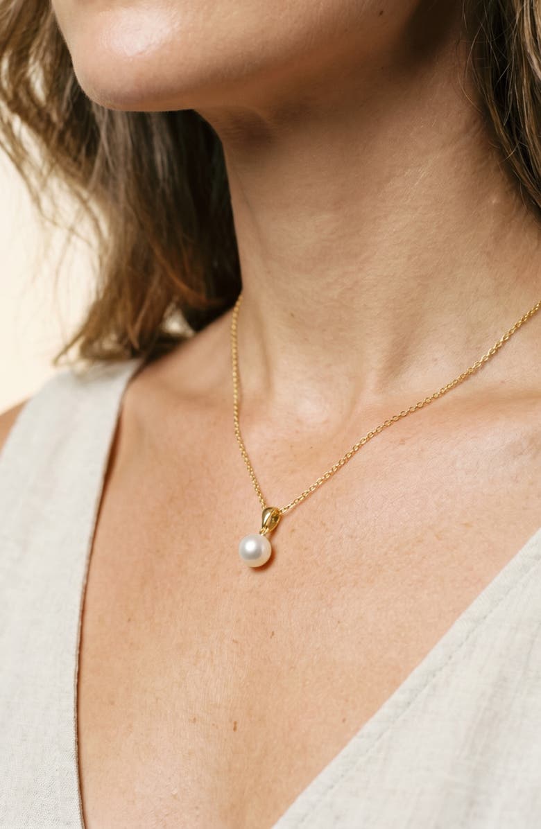 ARGENTO VIVO Faux Pearl Pendant Necklace, Alternate, color, Gold