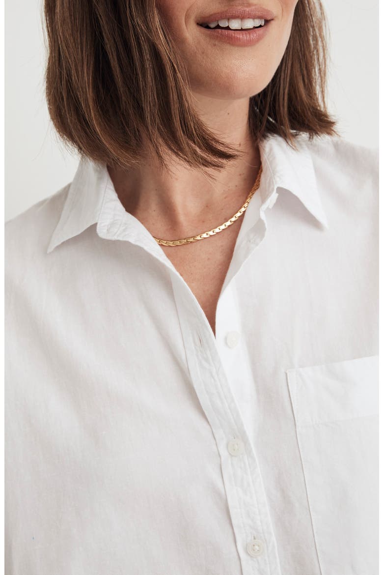 Crop Utility Button-Up Shirt, Alternate, color, EYELET WHITE
