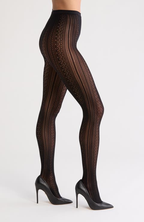 Vertical Pattern Mesh Tights