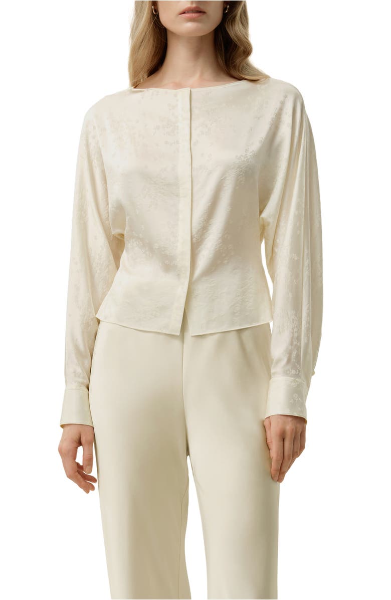 Lilysilk YING Jacquard Silk Blouse, Main, color, Lily White