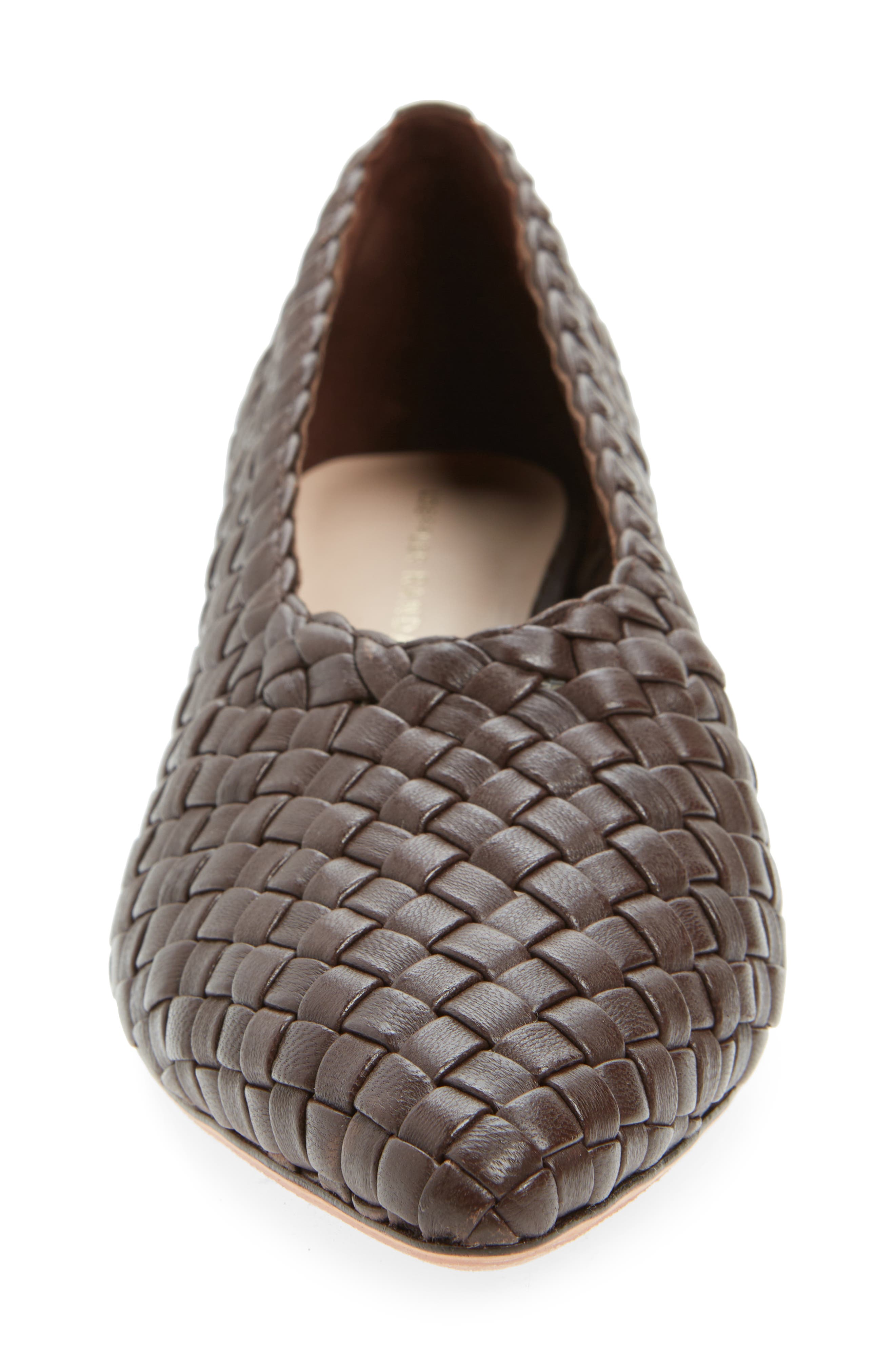 Loeffler Randall Maeve Woven Pointed Toe Pump, Alternate, color, Espresso