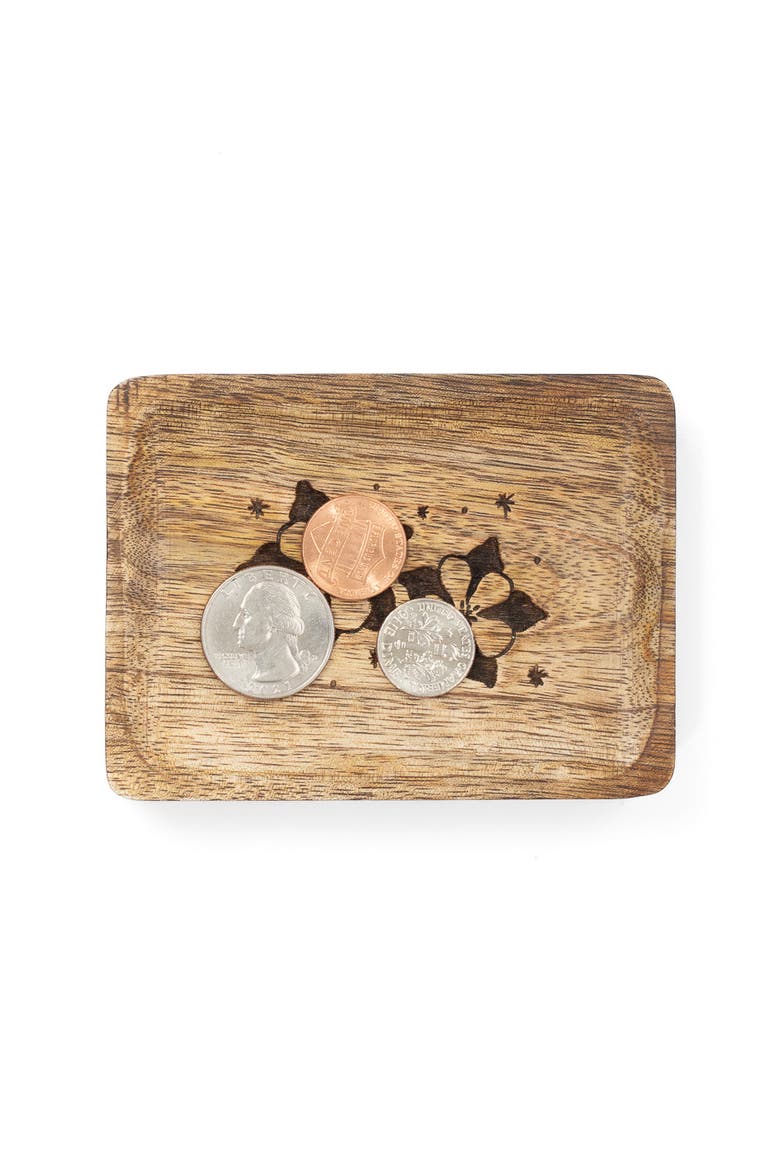 Colorado State Blue Columbine Trinket Dish, Alternate, color, Natural