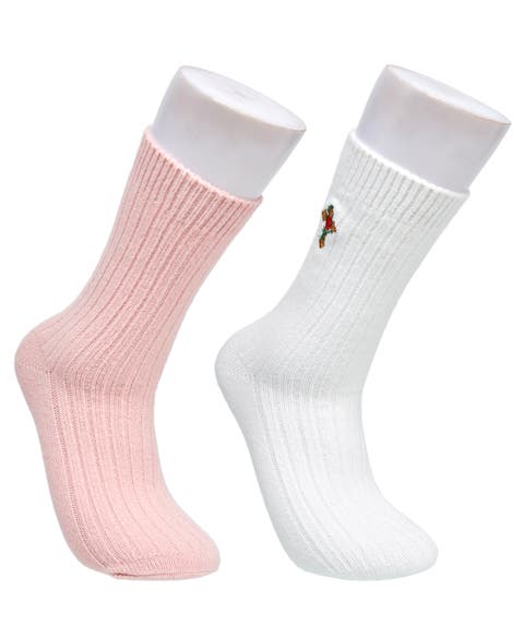 Womens Ribbed Flat Slouchy Sock 2-Pack
