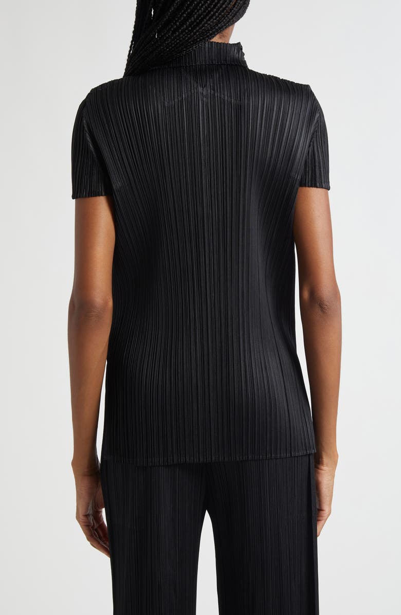 Pleats Please Issey Miyake Monthly Colors August Pleated Polo, Alternate, color, Black