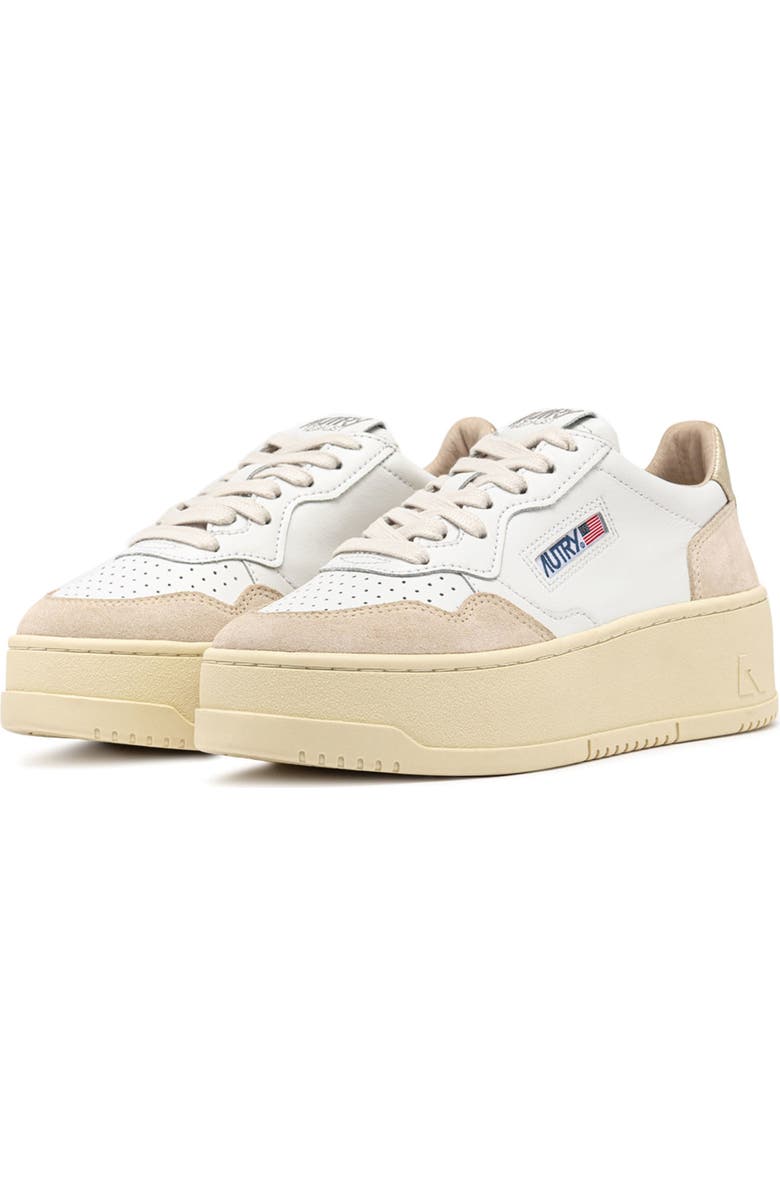 AUTRY Platform Sneaker, Main, color, White Suede