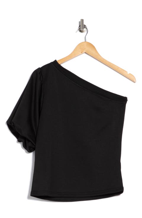 Joylyn One Shoulder Flutter Sleeve Top