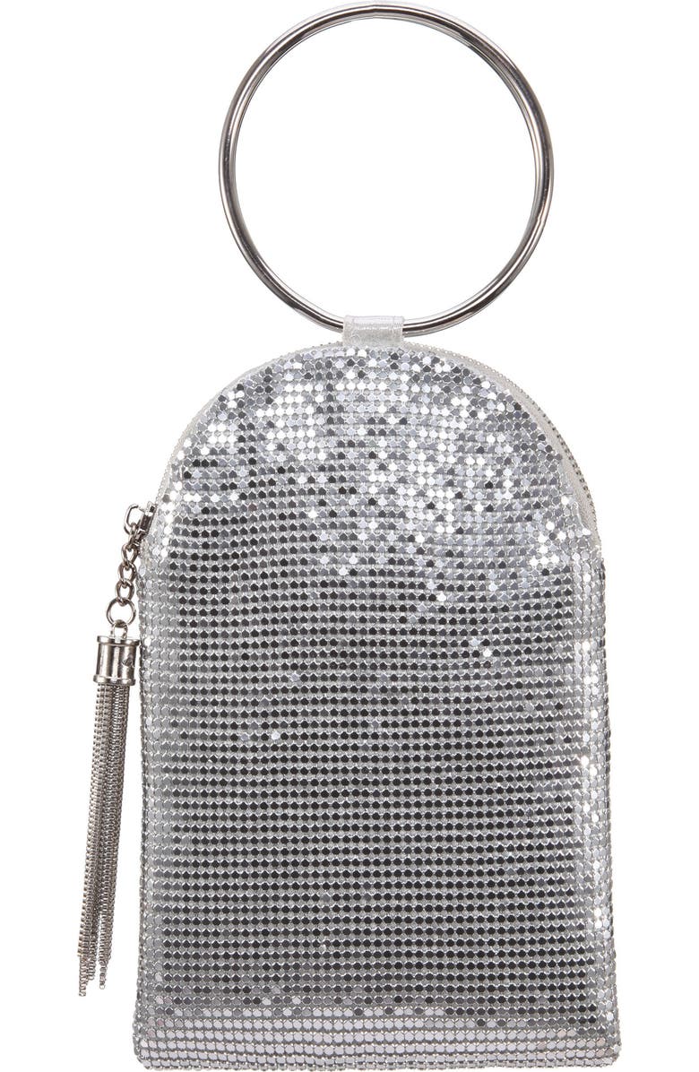 Nina Metallic Mesh Handbag, Alternate, color,