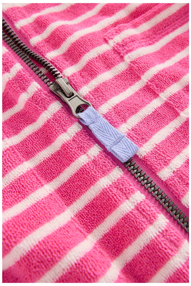 Kids' Romie Terry Cloth Zip Cover-Up, Alternate, color, SORBET PINK STRIPE