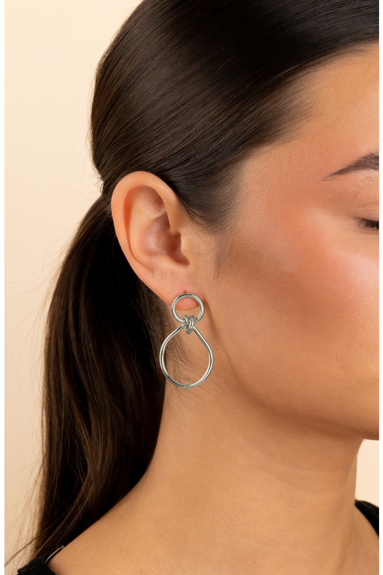 Aubree Twist Knot Dangle Earrings, Alternate, color, SILVER