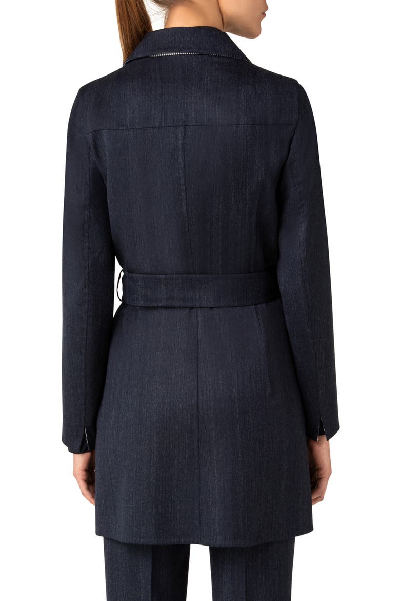 Indira Reversible Double Face Belted Wool Coat, Alternate, color, 717 NAVY